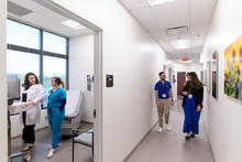 Medical providers pose in the UK HealthCare Primary Care - Frankfort clinic.