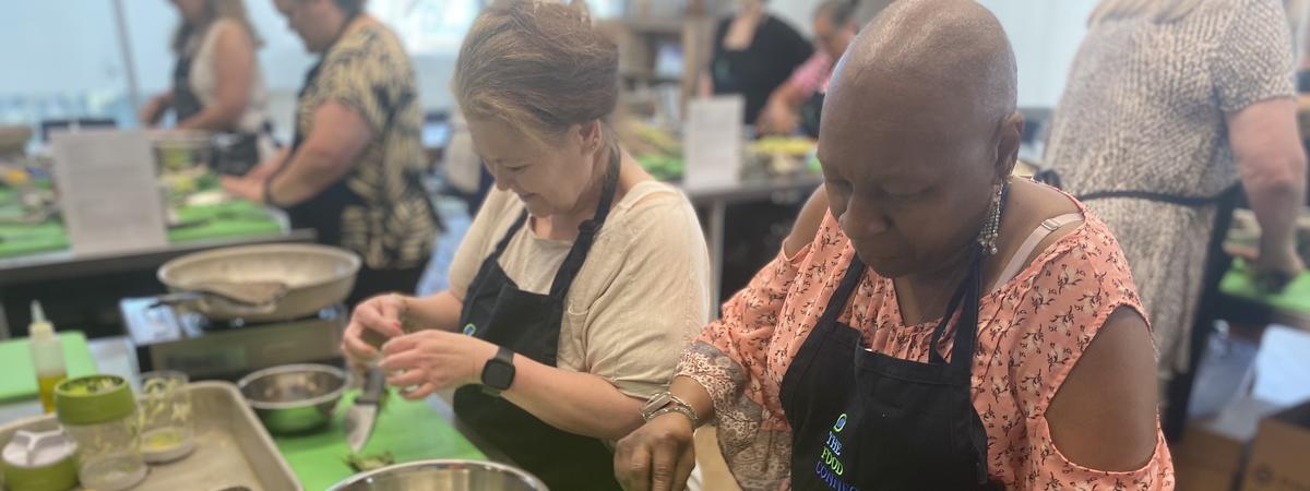 Many who attended the classes not only gained confidence in the kitchen, but they also made new social connections. Photo by UK HealthCare Brand Strategy. 