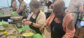 Many who attended the classes not only gained confidence in the kitchen, but they also made new social connections. Photo by UK HealthCare Brand Strategy. 