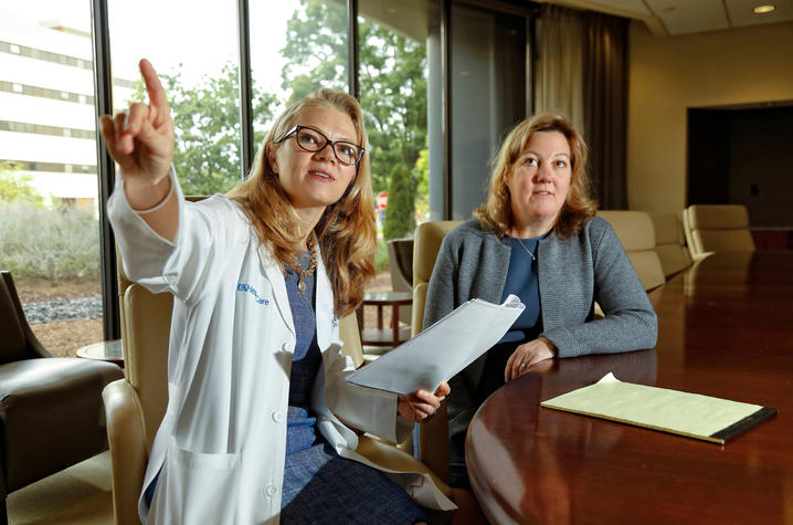 The Molecular Tumor Board is codirected by Rachel Miller, M.D., and Jill Kolesar, Pharm.D. (photo taken in 2017) Mark Cornelison | UK Photo