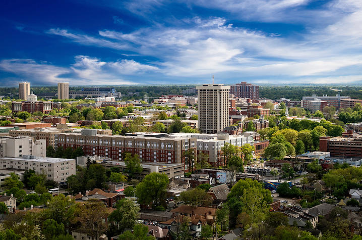 photo of campus from downtown