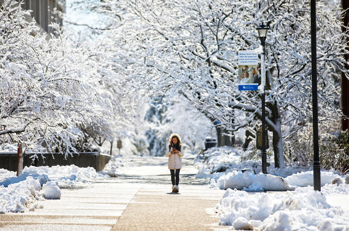 photo of student in snow 