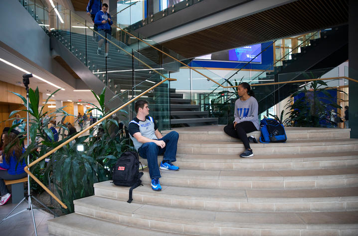 Photo of students on staircase