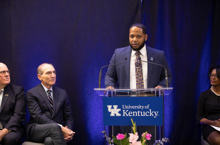 Martin Luther King Center's new director Jason Brooks and other UK leaders open the new MLK Center