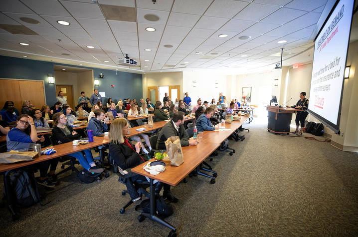 This is a photo from a College of Public Health event focusing on substance use recovery. 