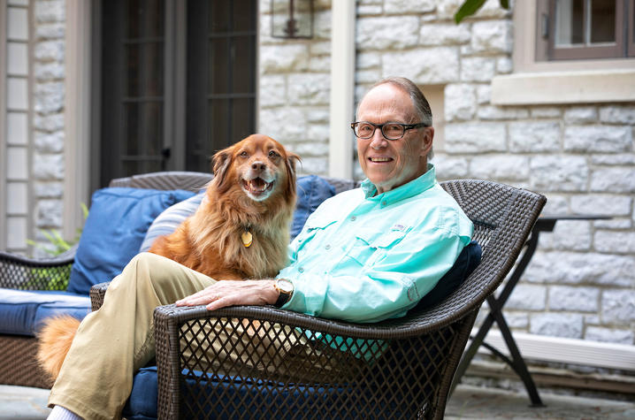 photo of Guy Bradley and his dog