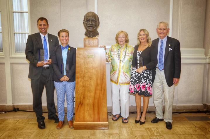 photo of 2017 Clements Award winners and Bess and Tyler Abell