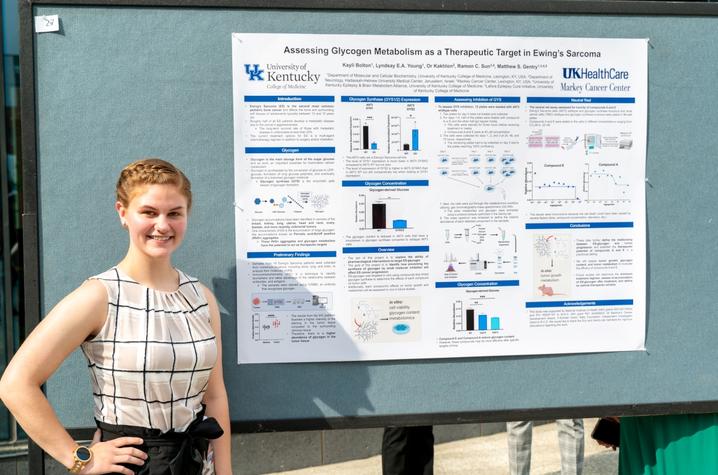 photo of Kayli Bolton presenting research at Markey STRONG Scholars Program