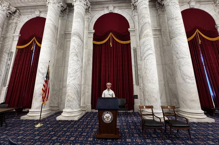 This is a photo of Keijuan Pryor in Washington, D.C. during his Wildcats at the Capitol internship. (Photo provided by Keijuan Pryor) 