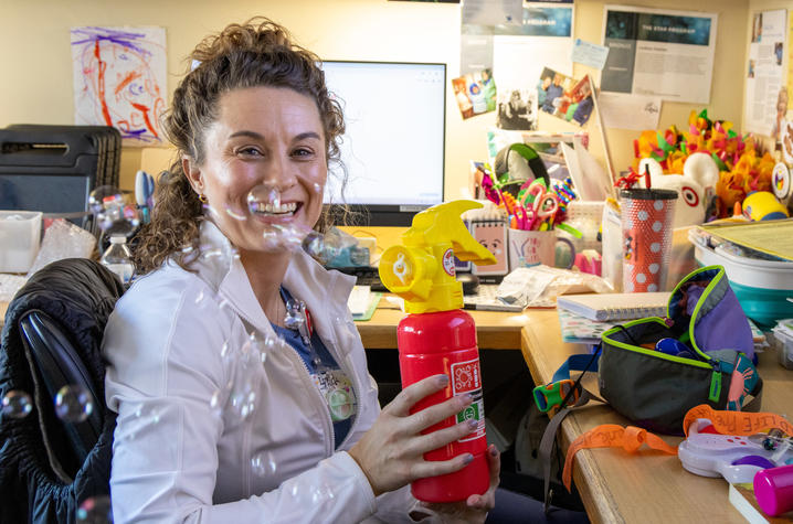 Image of Lyndsay Overton with bubble machine