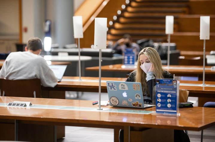 Girl working on her laptop. 