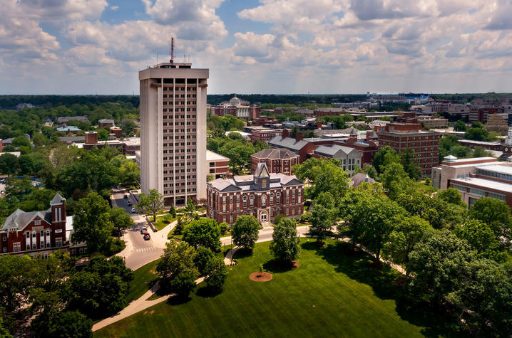 aerial image of uk campus