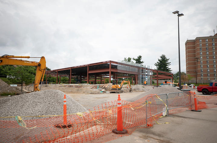 Construction at Turfland of the new Sanders Brown facility on June 7, 2021. Photo by Pete Comparoni | UKphoto