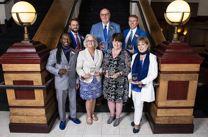 photo of UK Alumni Association’s 2020 and 2021 Distinguished Service Award and Joseph T. Burch Young Alumni Award recipients