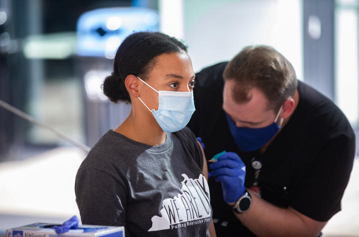 photo of girl getting vaccinated 