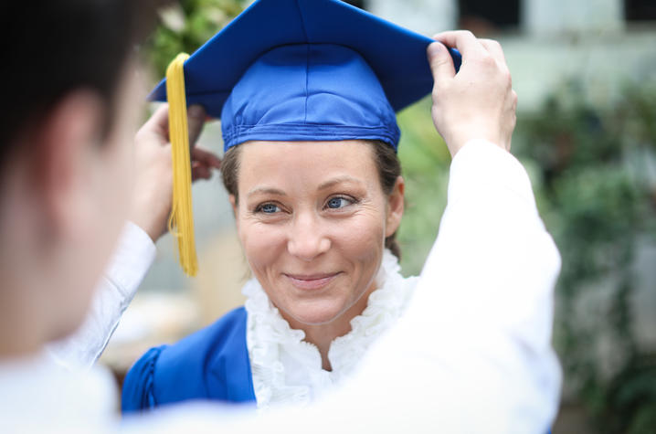 Angela Sanchez in cap and gown