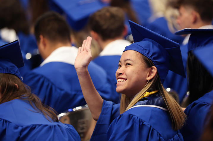 This is a photo of a new University of Kentucky graduate during Commencement (May 2022).