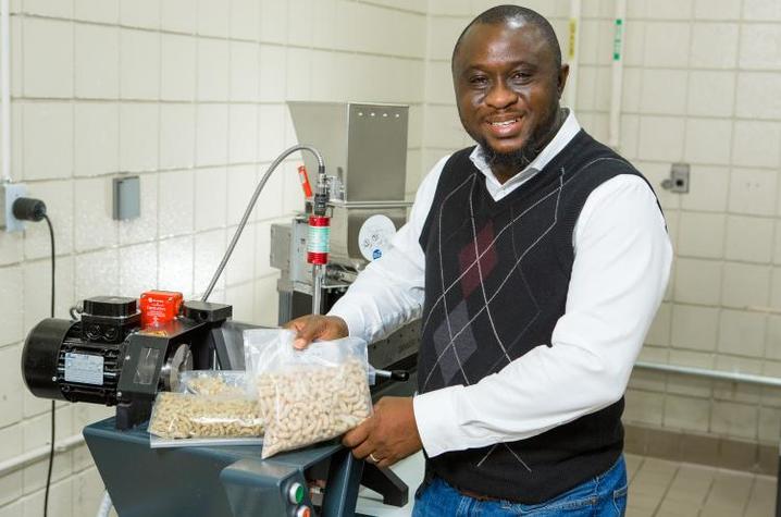 Food engineer Akinbode Adedeji, pictured here in his UK lab