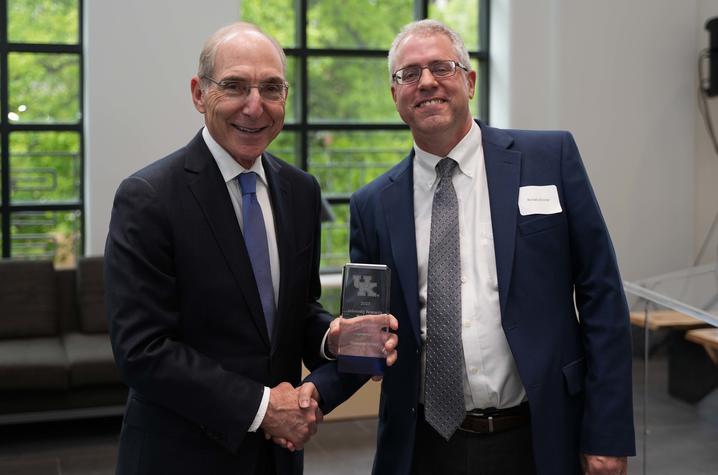 UK President Eli Capilouto and Prof. Ron Zimmer, Ph.D.