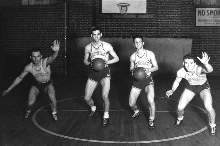 Kentucky Men's Basketball players in Alumni Gym