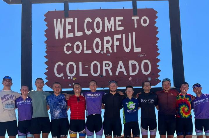 This year’s Bike4Alz team in Colorado along its cross-country ride. Photo by Bike4Alz.