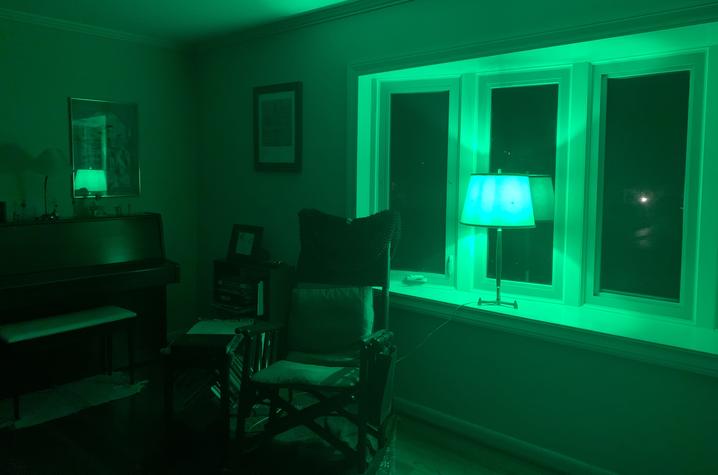 photo of green light in window from "In This Together"
