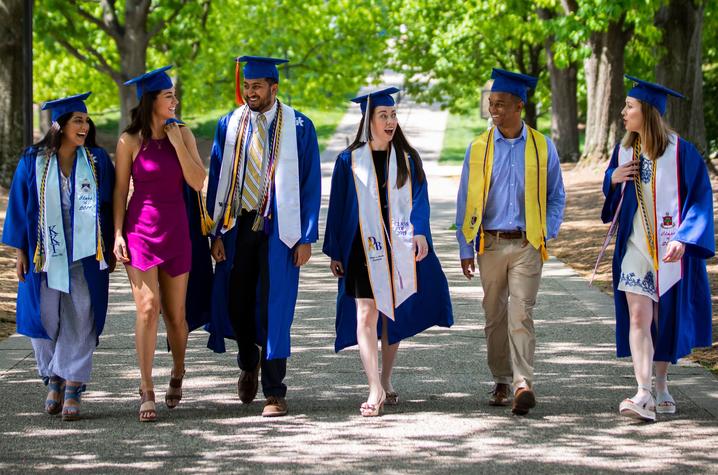 This is a photo of UK students on campus. 