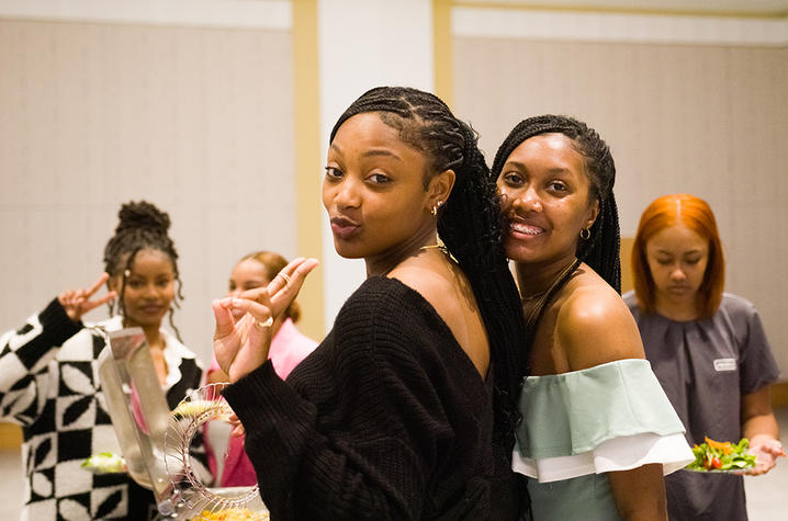 Attendees posing at the 2023 Coretta Scott King Celebration Dinner. 