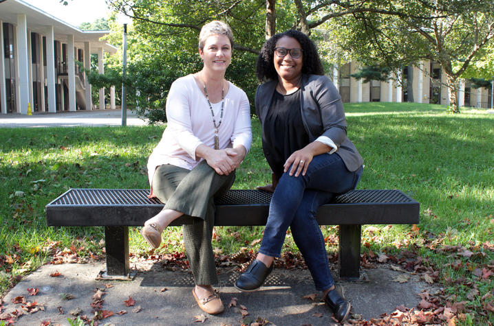 Aime Kunes, a participant in WHY, and Lateshia Ousley, a community health worker for WHY