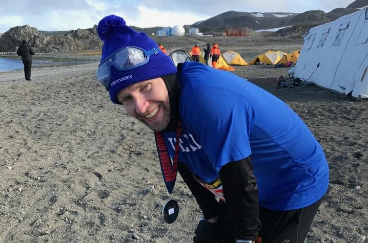 This is a photo of UK Alumnus Jason Darnall in Antartica