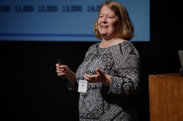 Dr. Robin Vanderpool giving her presentation at Markey Research Day