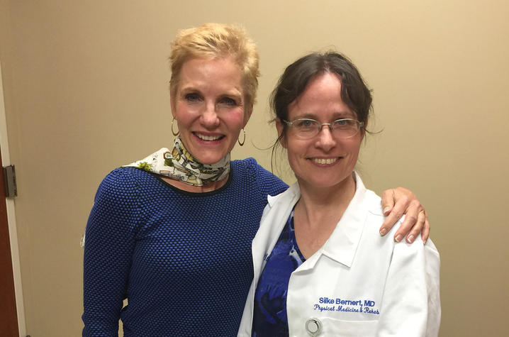 Photo of Laura Babbage with Silke Bernert, MD, UK Health Care Physical Medicine and Rehabilitation