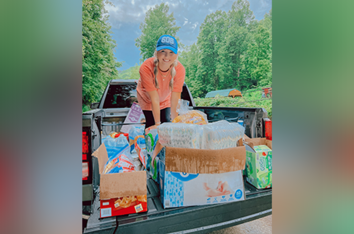 photo of Sara Baker with supplies