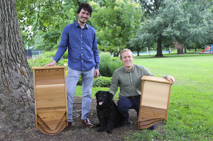 Harrison Broadhurst (left) with his business partner Chris Rannerfors.