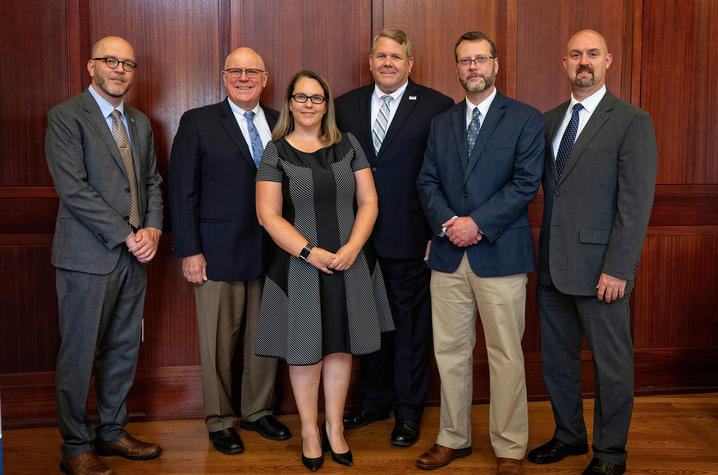 photo of Doug Way, UK Libraries, Provost David Blackwell, Associate Provost Christine Harper, Somerset Community College President Carey Castle, SCC Sr. Vice President Clint Hayes and Trent Pool, director of the University Center of Southern Kentucky