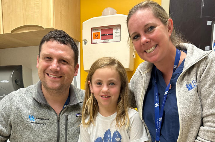Image of Caroline Cain with her care team