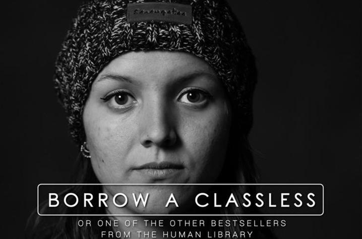 photo of Human Library "Borrow a Classless" poster