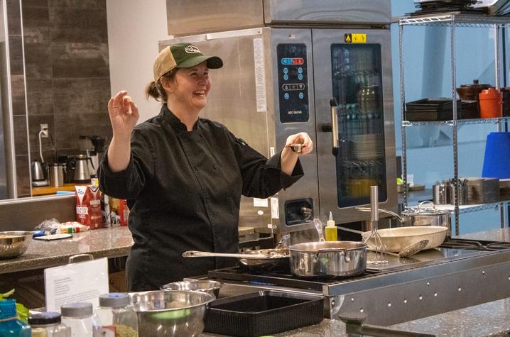 Chef Tanya says interaction with the participants is her favorite part of the job, "It makes my month when we host these classes." Photo by UK HealthCare Brand Strategy.