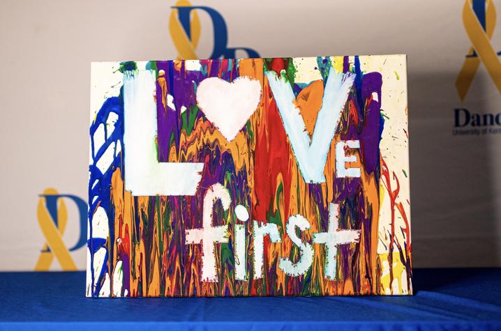DanceBlue artwork that reads "love first"