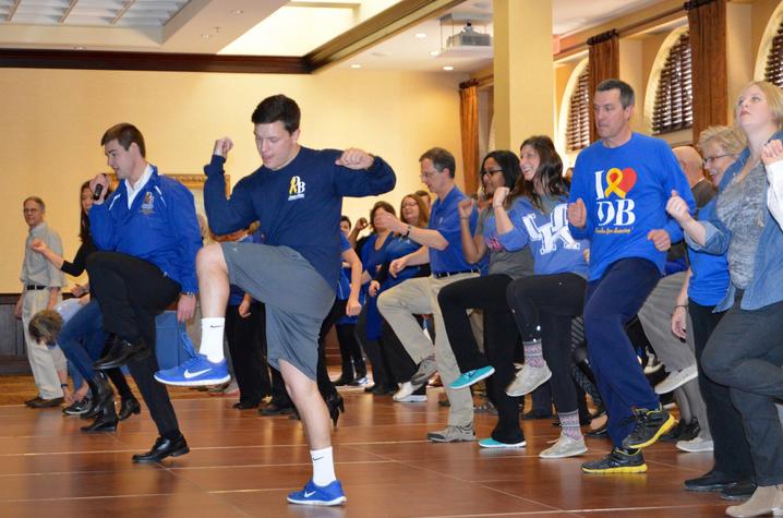 photo of last year's staff, faculty DanceBlue event