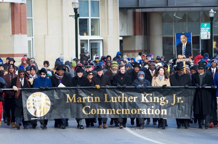 A recent Martin Luther King Jr. Commemoration march gets underway from Heritage Hall in the Lexington Convention Center.