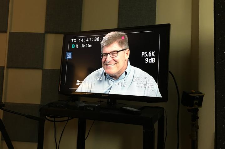 photo of Dale Baldwin interview for oral history collection