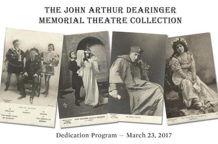 photo of cover of Dearinger Collection program