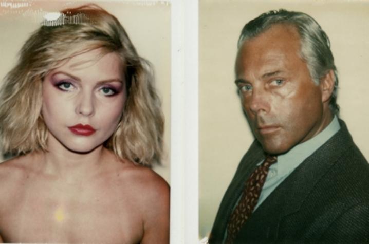 photographs of Debbie Harry and Giorgio Armani by Andy Warhol