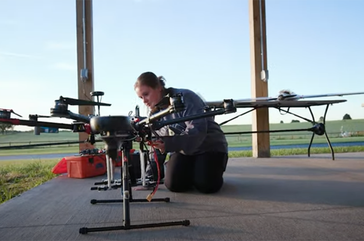 Margaret Bush preps drone