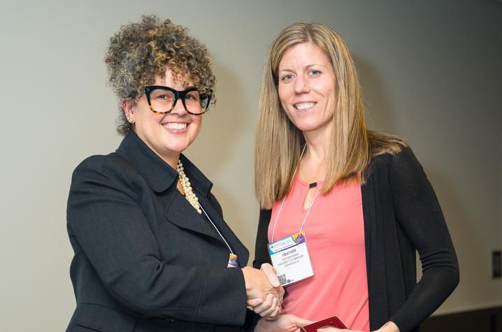 Heather Erwin (right) was recently accepted as a 2024 fellow in the North American Society for Health, Physical Education, Recreation, Sport and Dance. 
