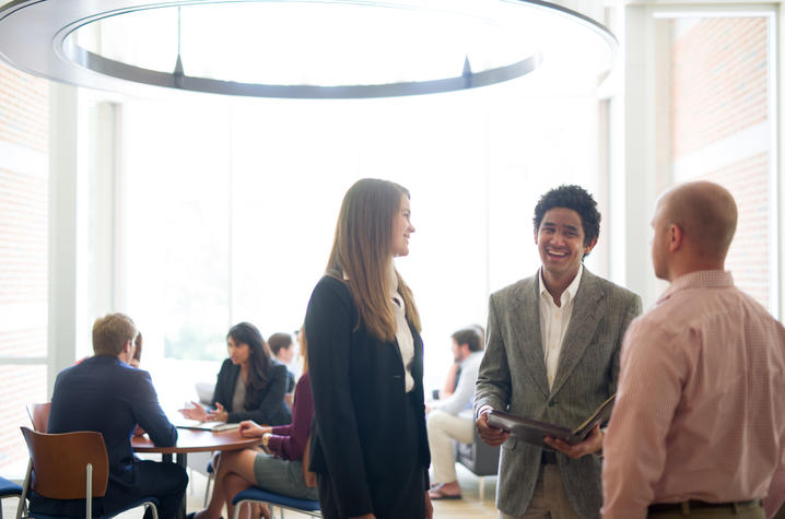 photo of small groups meeting