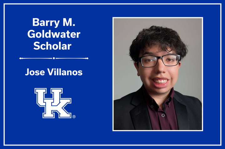 Goldwater Scholar Jose Villanos Barry M. Goldwater Scholar graphic with recipient portrait.