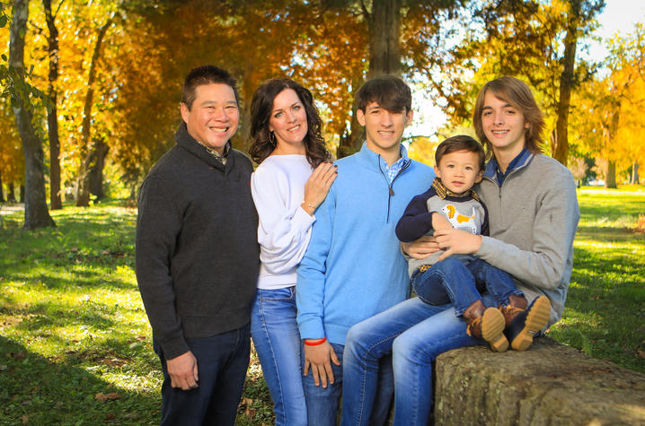 L to R; Michael and Michelle Huang, Greyson Shively, Gabriel Huang, and Griffin Shively. 