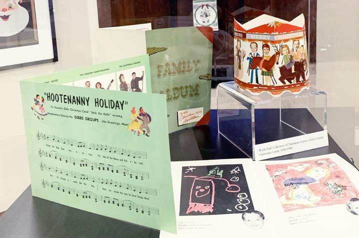 image of items from Special Collections in Holiday Hootenanny exhibit